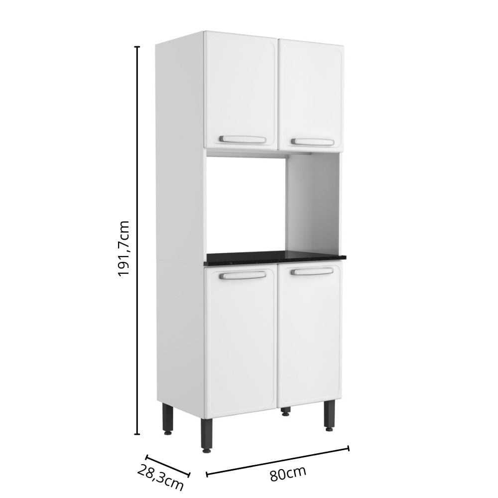 Armário de Cozinha em Aço para Forno 4 Portas Gourmet Bertolini