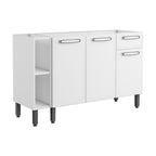 Balcão de Cozinha em Aço 3 Portas 1 Gaveta 2 Nichos Evidence Bertolini