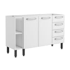 Balcão de Cozinha em Aço 2 Portas 4 Gavetas 2 Nichos Evidence Bertolini