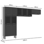 Cozinha de Aço Compacta 3 Peças Estilo Bertolini