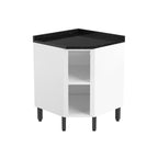 Balcão de Cozinha Canto em Aço com Tampo 1 Porta Gourmet Bertolini