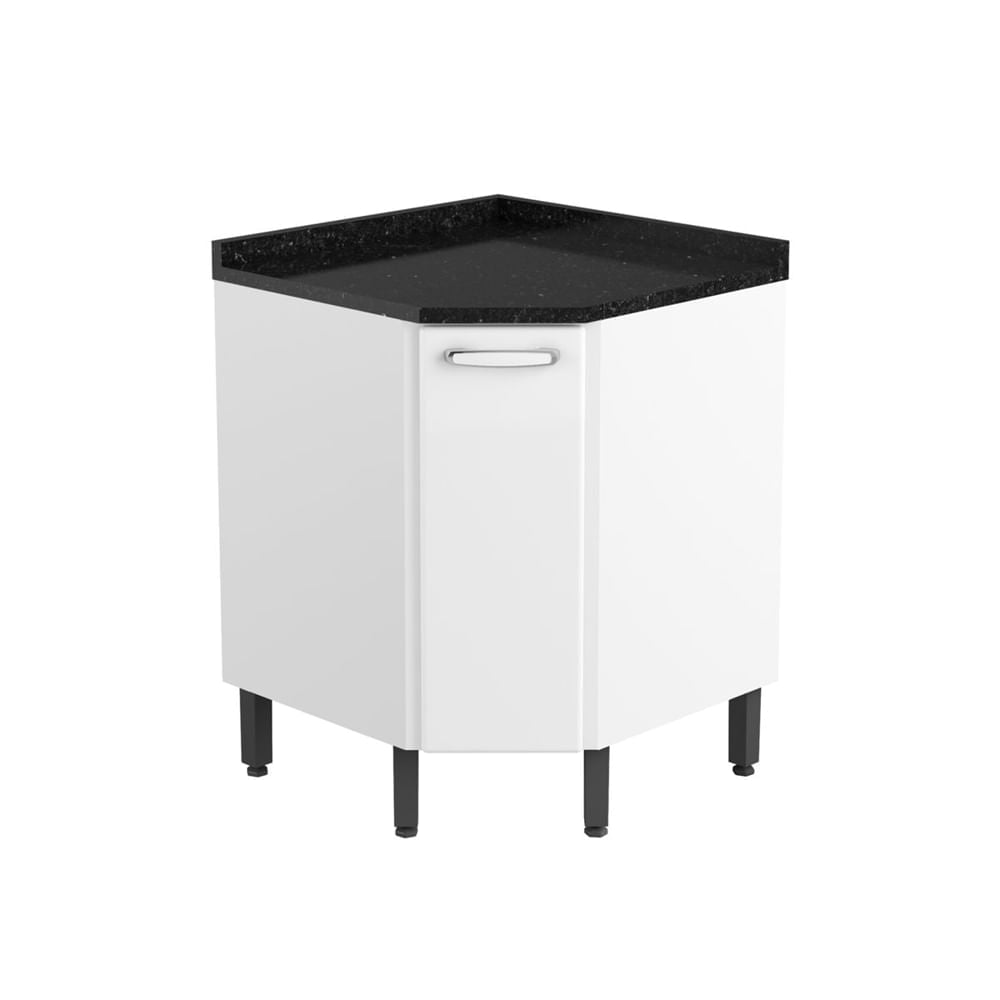 Balcão de Cozinha Canto em Aço com Tampo 1 Porta Evidence Bertolini