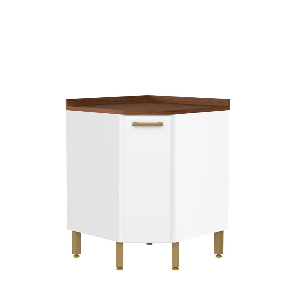 Balcão de Cozinha Canto em Aço com 1 Porta Bella Bertolini