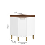 Balcão de Cozinha Canto em Aço com 1 Porta Bella Bertolini