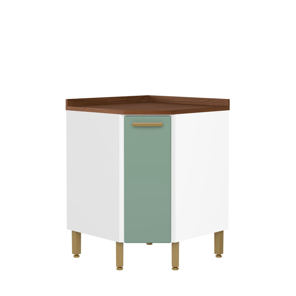 Balcão de Cozinha Canto em Aço com 1 Porta Bella Bertolini