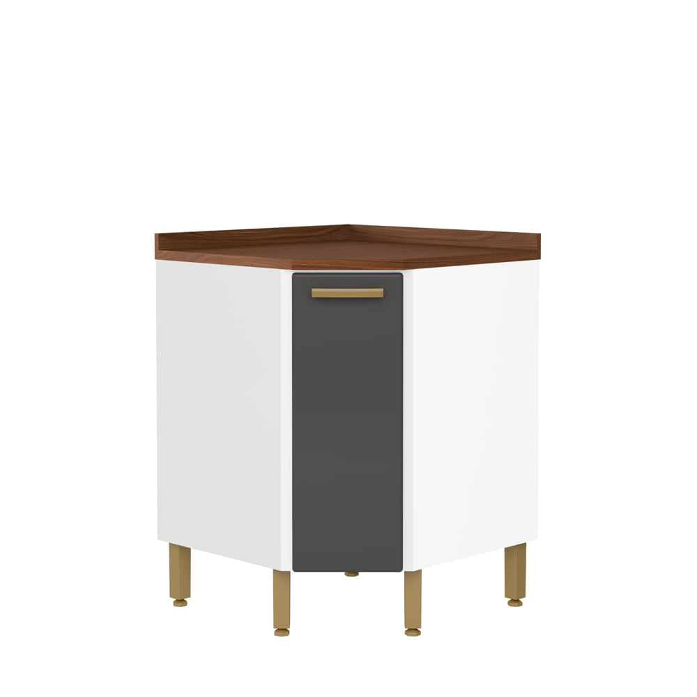 Balcão de Cozinha Canto em Aço com 1 Porta Bella Bertolini