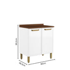 Balcão de Cozinha em Aço com Tampo 2 Portas Bella Bertolini