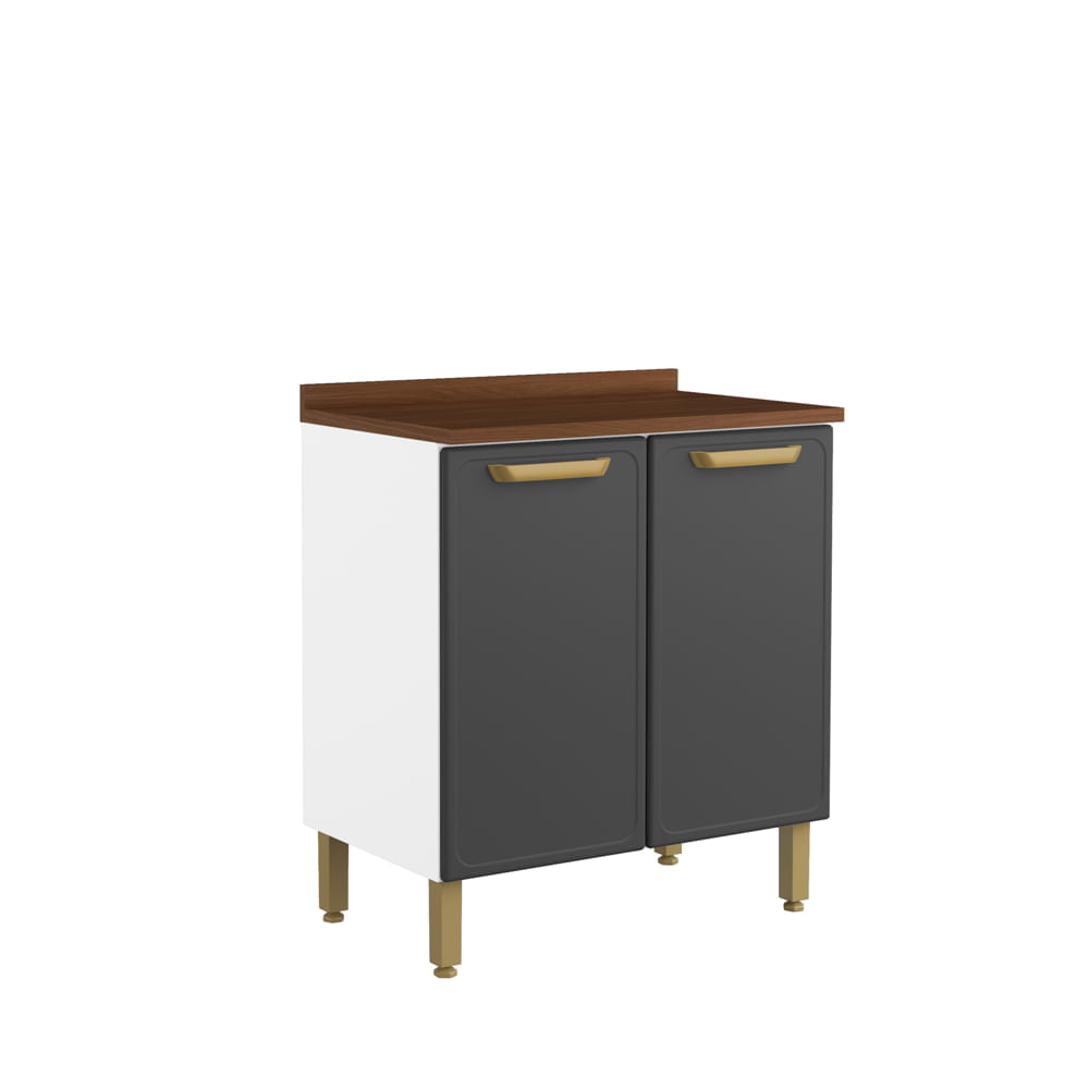 Balcão de Cozinha em Aço com Tampo 2 Portas Bella Bertolini