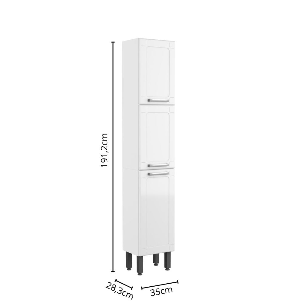 Armário Paneleiro Cozinha em Aço 3 Portas Múltipla Bertolini