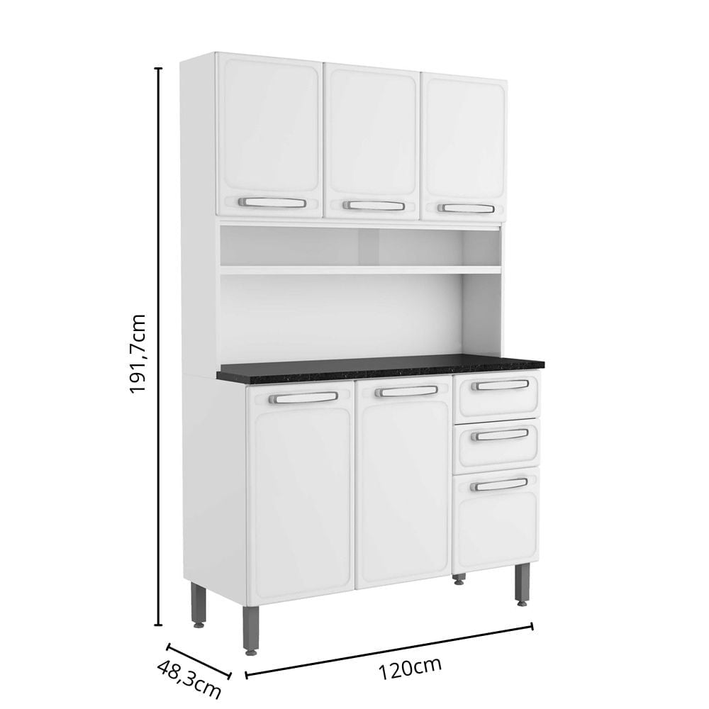 Cozinha Compacta Aço 6 Portas 2 Gavetas Evidence Bertolini