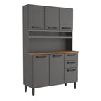 Cozinha Compacta Aço 6 Portas 2 Gavetas Estilo Bertolini