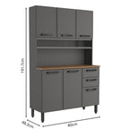 Cozinha Compacta Aço 6 Portas 2 Gavetas Estilo Bertolini