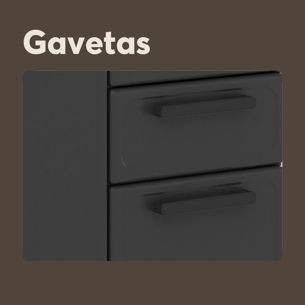 Cozinha Compacta Aço 6 Portas 2 Gavetas Estilo Bertolini