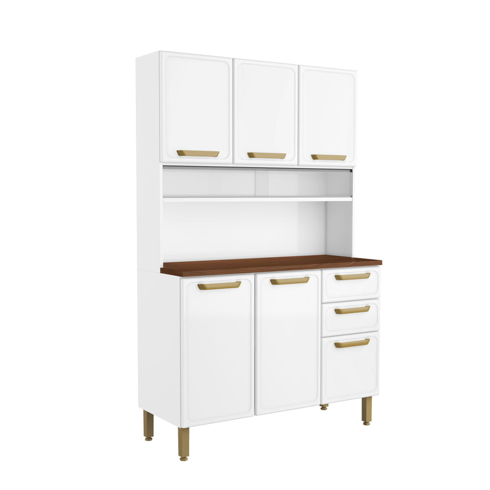 Cozinha Compacta de Aço 6 Portas 2 Gavetas Bella Bertolini