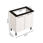 Balcão de Cozinha em Aço para Cooktop 2 Portas Gourmet Bertolini