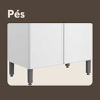 Balcão de Cozinha em Aço para Cooktop 2 Portas Gourmet Bertolini