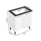 Balcão de Cozinha em Aço para Cooktop 2 Portas Evidence Bertolini