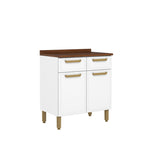 Balcão de Cozinha em Aço com Tampo 2 Portas 2 Gavetas Bella Bertolini