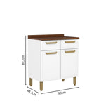 Balcão de Cozinha em Aço com Tampo 2 Portas 2 Gavetas Bella Bertolini