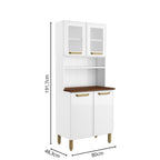 Armário de Cozinha em Aço 4 Portas com 2 Vidros Bella Bertolini