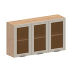 Armário Aéreo para Cozinha MDP 3 Portas Vidro Urbana Bertolini