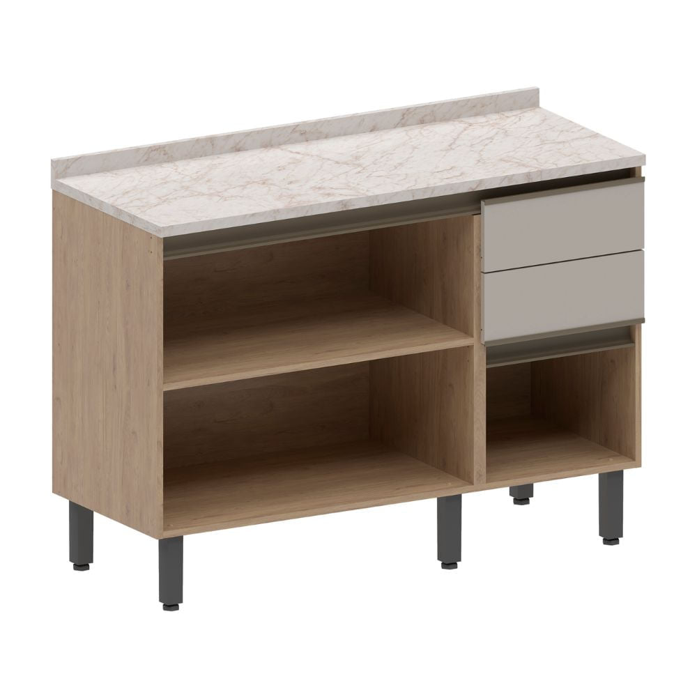 Balcão de Cozinha em MDP 3 Portas 2 Gavetas Urbana Bertolini