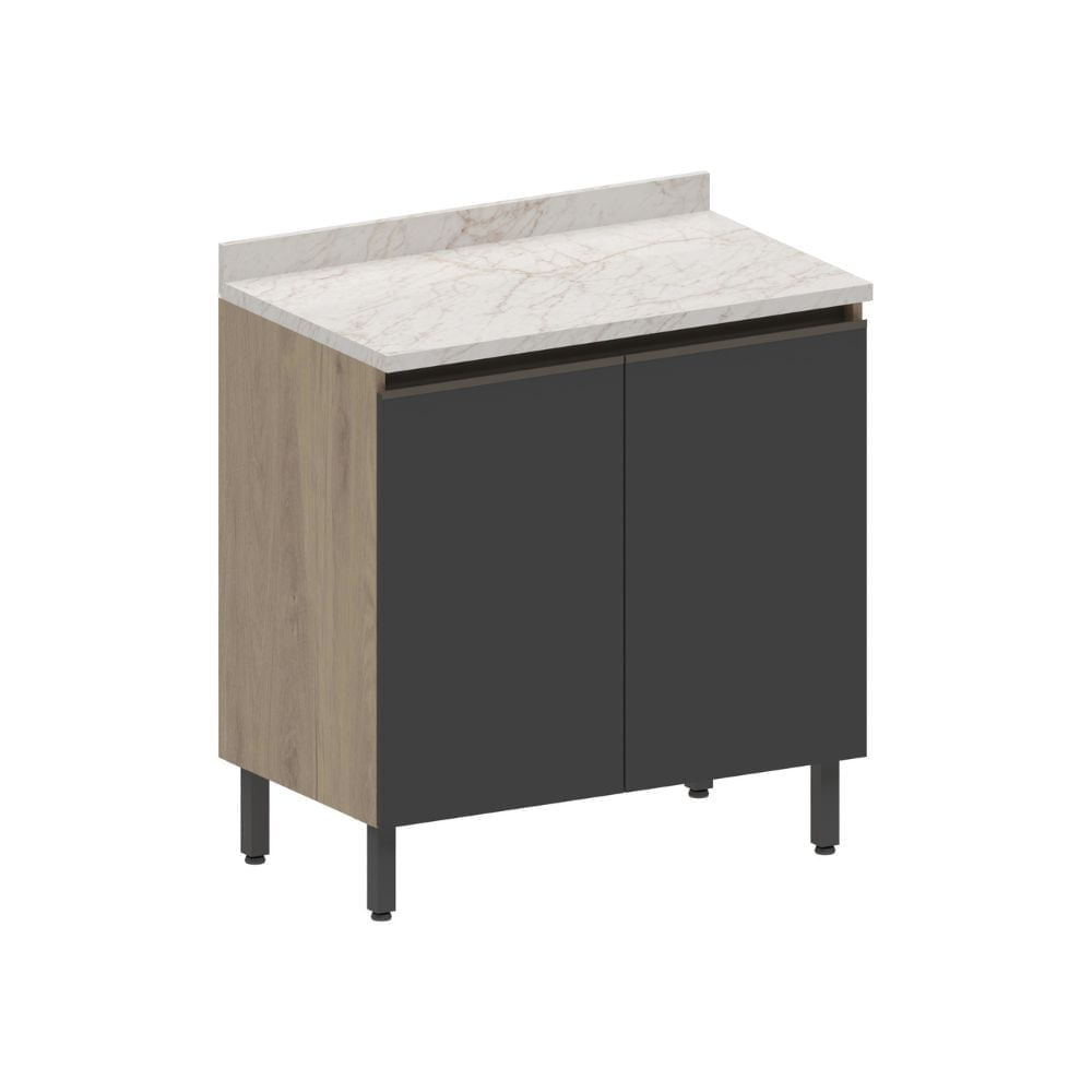 Balcão de Cozinha em MDP com Tampo 2 Portas Urbana Bertolini