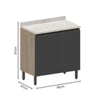 Balcão de Cozinha em MDP com Tampo 2 Portas Urbana Bertolini