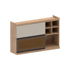 Armário Aéreo para Cozinha 2 Portas Basculante 1 Vidro Moderna Bertolini