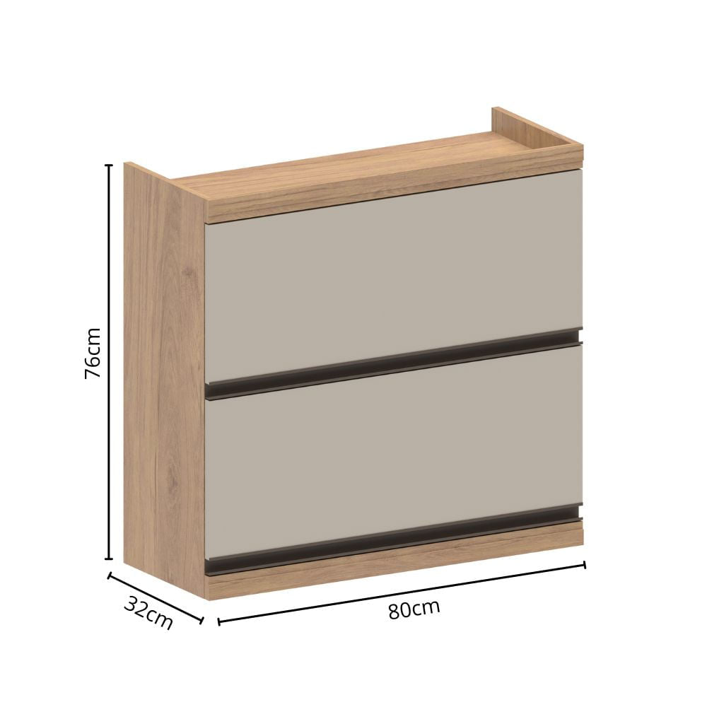 Armário Aéreo para Cozinha 2 Portas Basculantes Moderna Bertolini