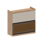 Armário Aéreo para Cozinha 80cm 2 Portas Basc 1 Vidro Moderna Bertolini