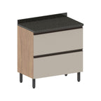 Balcão de Cozinha com Tampo 1 Porta Basculante 1 Gavetão Moderna Bertolini