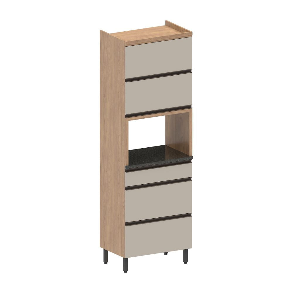 Armário de Cozinha para Forno 3 Portas Basculantes 1 Gaveta Moderna Bertolini