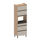 Armário de Cozinha para Forno 3 Portas Basculantes 1 Gaveta Moderna Bertolini