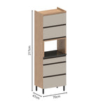 Armário de Cozinha para Forno 3 Portas Basculantes 1 Gaveta Moderna Bertolini