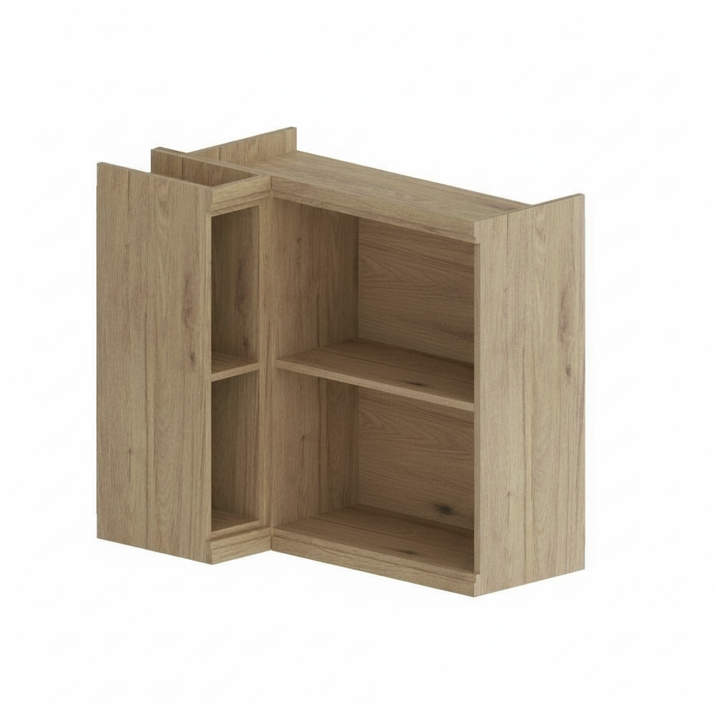 Armário Aéreo de Canto para Cozinha 2 Portas 2 Nichos Moderna Bertolini