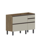 Balcão de Cozinha 2 Portas Basculantes 3 Gavetas Moderna Bertolini