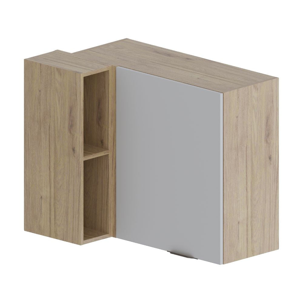 Armário Aéreo de Canto para Cozinha 1 Porta 2 Nichos Urbana Bertolini