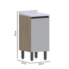 Balcão de Cozinha em MDP com Tampo 1 Porta Urbana Bertolini