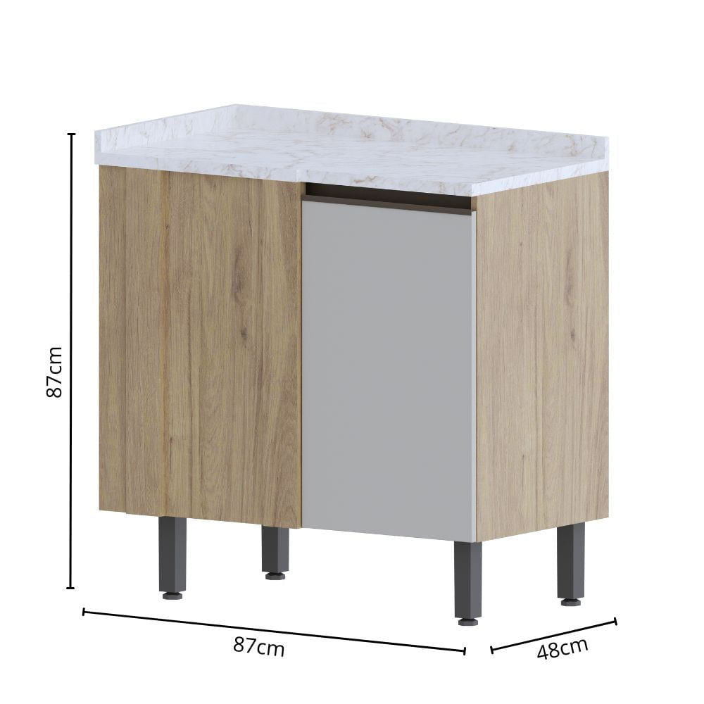 Balcão de Cozinha em MDP de Canto 1 Porta Urbana Bertolini