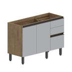 Balcão de Cozinha sem Tampo 3 Portas 2 Gavetas Urbana Bertolini