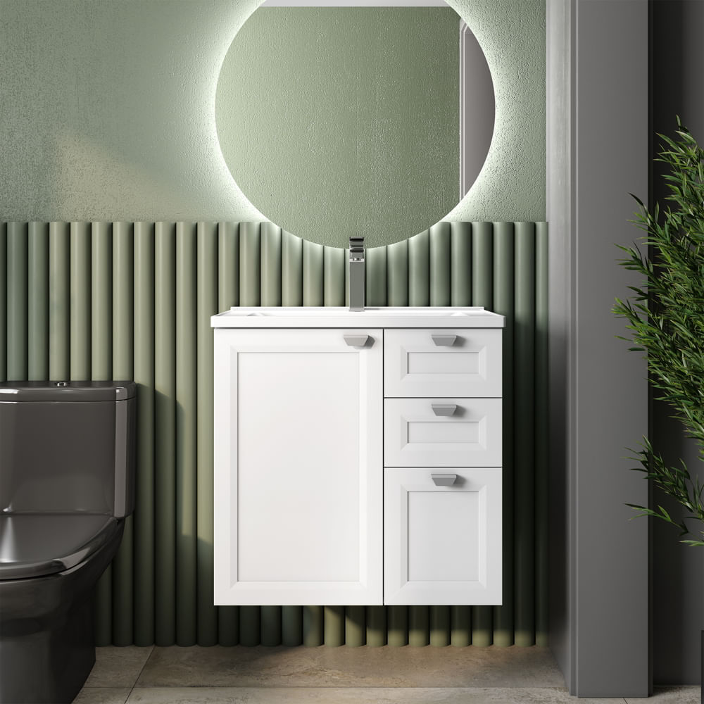 Balcão para Banheiro com Pia 2 Portas 2 Gavetas Águas Brasileiras Bertolini