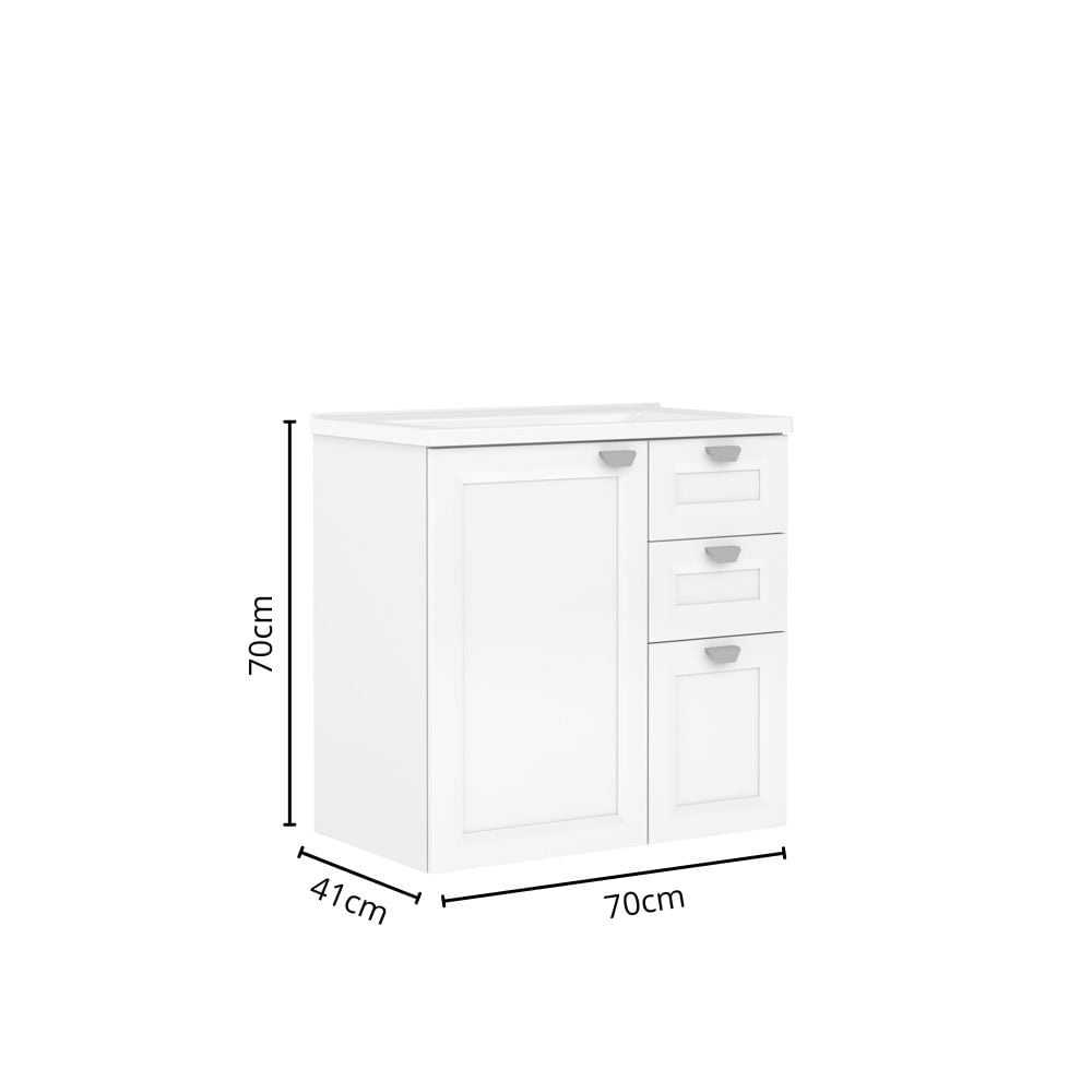 Balcão para Banheiro com Pia 2 Portas 2 Gavetas Águas Brasileiras Bertolini