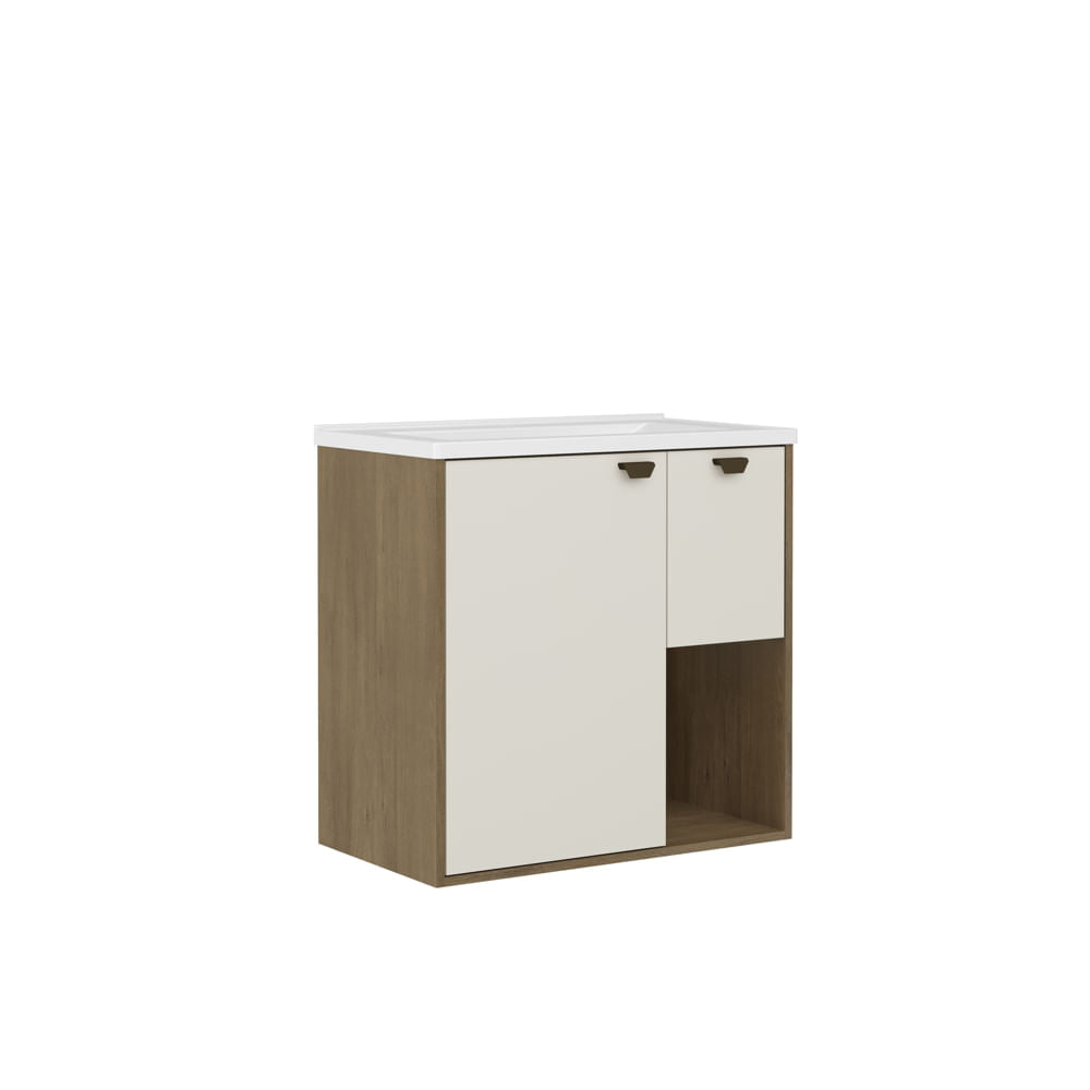 Balcão para Banheiro com Pia 1 Porta 1 Gaveta Águas Brasileiras Bertolini