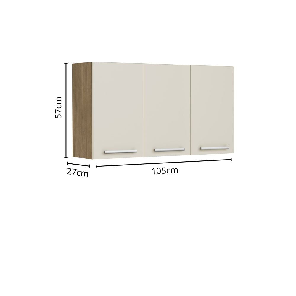 Armário Aéreo para Cozinha com 3 Portas Samba Bertolini