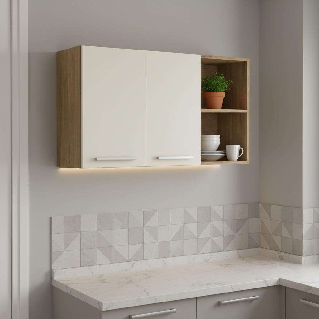Armário Aéreo para Cozinha com 2 Portas e 2 Nichos Samba Bertolini