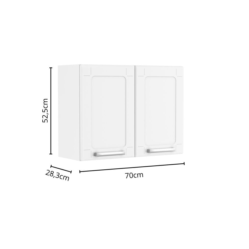 Armário Aéreo Alto para Cozinha em Aço 2 Portas Múltipla Bertolini