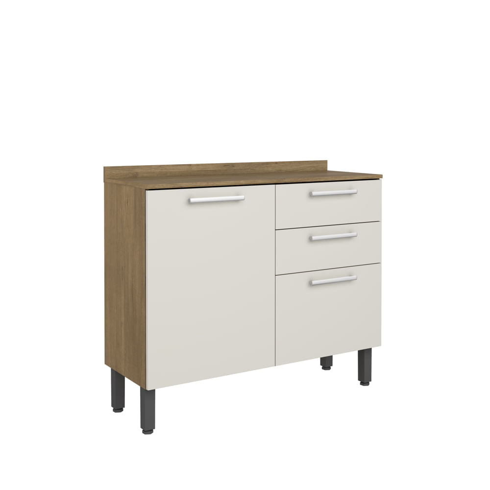 Balcão de Cozinha com Tampo 2 Portas 2 Gavetas Samba Bertolini