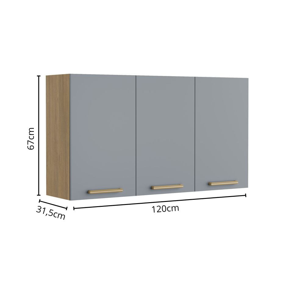 Armário Aéreo para Cozinha com 3 Portas Axé Bertolini