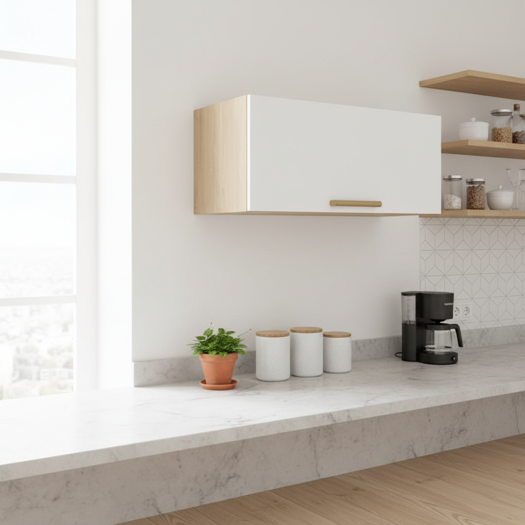 Armário Aéreo para Cozinha 80cm Porta Basculante Axé Bertolini